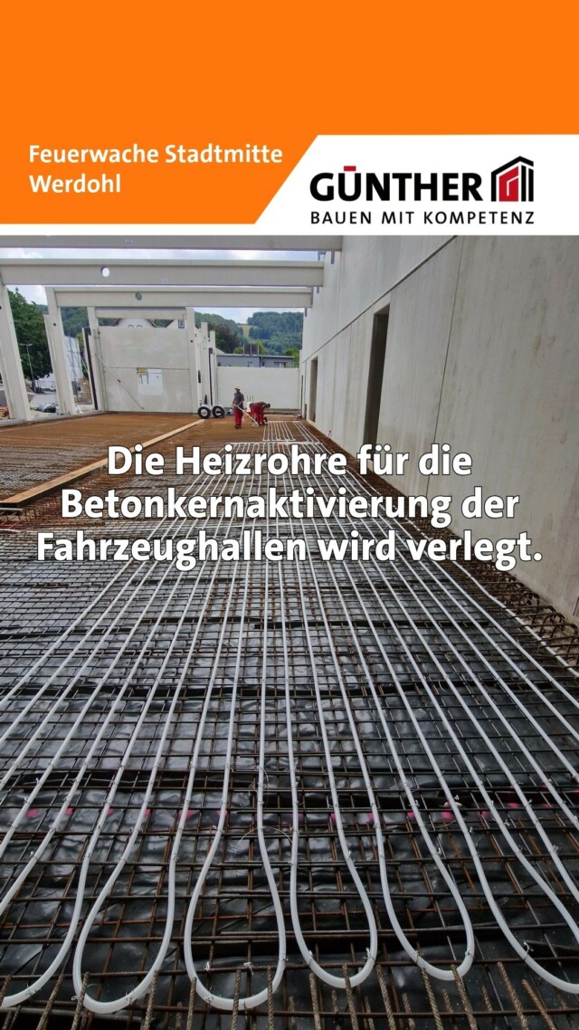 Die Heizrohre für die Betonkernaktivierung der Fahrzeughallen wird verlegt.

#BauunternehmungGUENTHER
#BauenMitKompetenz
#KommInsGüntherTeam
#Azubi
#Ausbildung
#Karriere
#DualesStudium
#Maurer
#Stahlbetonbauer
#Hochbau
#Tiefbau
#Fertigteilbau
#Fertigteilwerk
#Betonfertigteilwerk
#Handwerk
#Siegen
#Siegenwittgenstein
#Netphen
#kreuztal
#Siegerland
#Tischler
#schreiner
#Zimmermann
#Werdohl
#Feuerwache