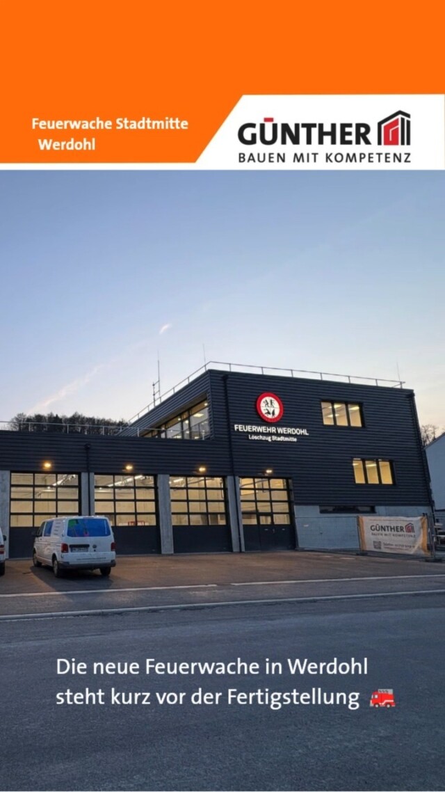 Die neue Feuerwache in Werdohl steht kurz vor der Fertigstellung!

#BauunternehmungGUENTHER
#BauenMitKompetenz
#KommInsGüntherTeam
#Azubi
#Ausbildung
#Karriere
#DualesStudium
#Maurer
#Stahlbetonbauer
#Hochbau
#Tiefbau
#Fertigteilbau
#Fertigteilwerk
#Betonfertigteilwerk
#Handwerk
#Siegen
#Siegenwittgenstein
#Netphen
#siegerland
#werdohl
#feuerwache