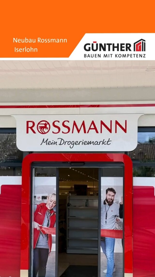 Ein kleiner Sneak Peek vor der Neueröffnung der Rossmann-Filiale in Iserlohn am kommenden Samstag.

#BauunternehmungGUENTHER
#BauenMitKompetenz
#KommInsGüntherTeam
#Azubi
#Ausbildung
#Karriere
#DualesStudium
#Maurer
#Stahlbetonbauer
#Hochbau
#Tiefbau
#Fertigteilbau
#Fertigteilwerk
#Betonfertigteilwerk
#Handwerk
#Siegen
#Siegenwittgenstein
#Netphen
#iserlohn
#rossmann 
#neueröffnung
#SneakPeak