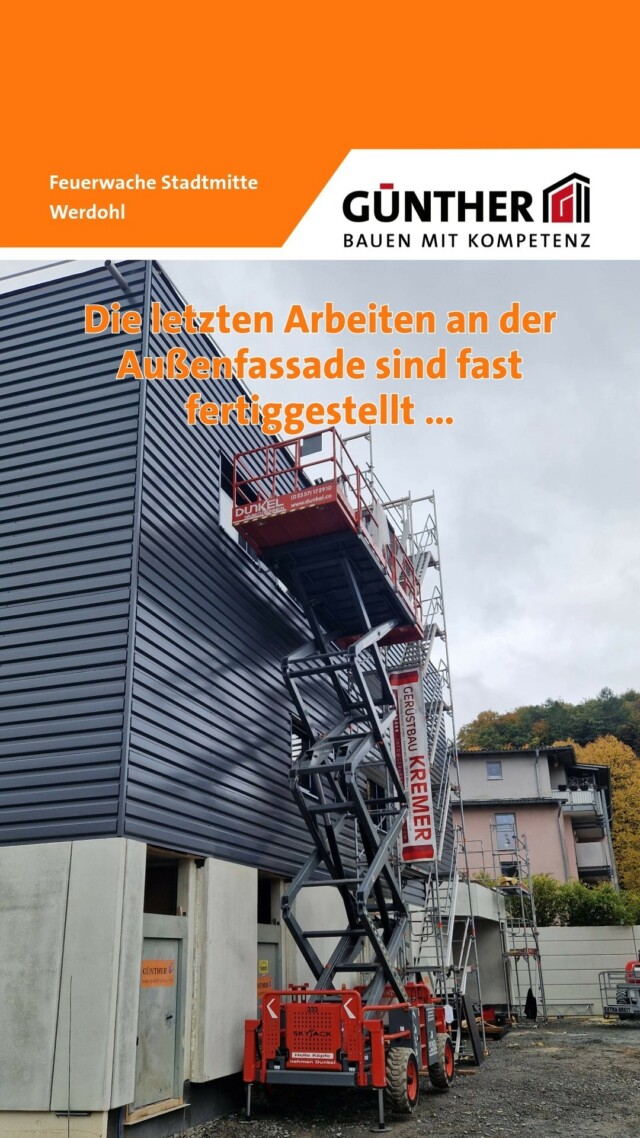 Die letzten Arbeiten an der Außenfassade sind fast fertiggestellt ...

#BauunternehmungGUENTHER
#BauenMitKompetenz
#KommInsGüntherTeam
#Azubi
#Ausbildung
#Karriere
#DualesStudium
#Maurer
#Stahlbetonbauer
#Hochbau
#Tiefbau
#Fertigteilbau
#Fertigteilwerk
#Betonfertigteilwerk
#Handwerk
#Siegen
#Siegenwittgenstein
#Netphen
#Kreuztal
#Siegerland
#Tischler
#schreiner
#Zimmermann
#Werdohl
#Feuerwache
#Feuerwehr