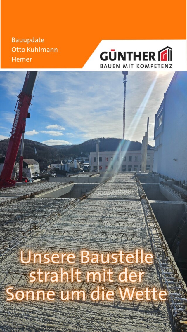Baustellenupdate aus Hemer
Ausbau der Produktionshalle bei Otto Kuhlmann GmbH & Co KG

#BauunternehmungGUENTHER
#BauenMitKompetenz
#KommInsGüntherTeam
#Azubi
#Ausbildung
#Karriere
#DualesStudium
#Maurer
#Stahlbetonbauer
#Hochbau
#Tiefbau
#Fertigteilbau
#Fertigteilwerk
#Betonfertigteilwerk
#Handwerk
#Siegen
#Siegenwittgenstein
#Netphen
#Kreuztal
#Siegerland
#Hemer
#OttoKuhlmann