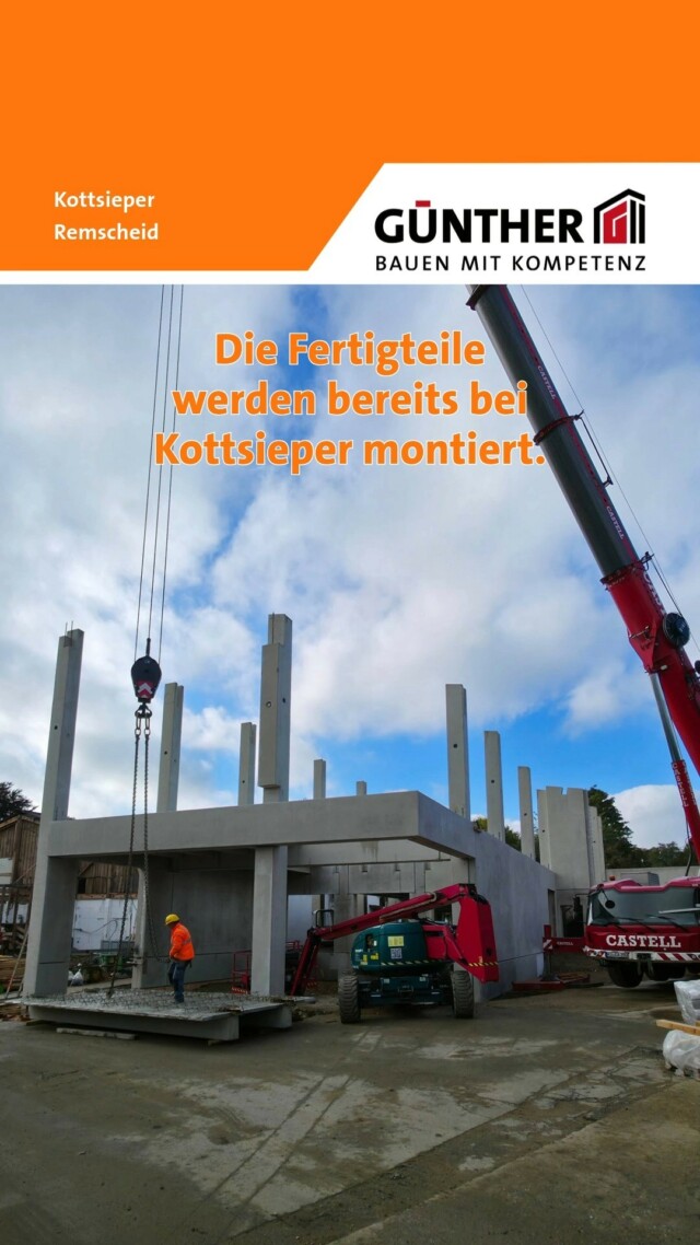 Die Fertigteile werden bereits bei Kottsieper montiert.

#BauunternehmungGUENTHER
#BauenMitKompetenz
#KommInsGüntherTeam
#Azubi
#Ausbildung
#Karriere
#DualesStudium
#Maurer
#Stahlbetonbauer
#Hochbau
#Tiefbau
#Fertigteilbau
#Fertigteilwerk
#Betonfertigteilwerk
#Handwerk
#Siegen
#Siegenwittgenstein
#Netphen
#Kreuztal
#Siegerland
#Tischler
#kottsieper 
#Remscheid