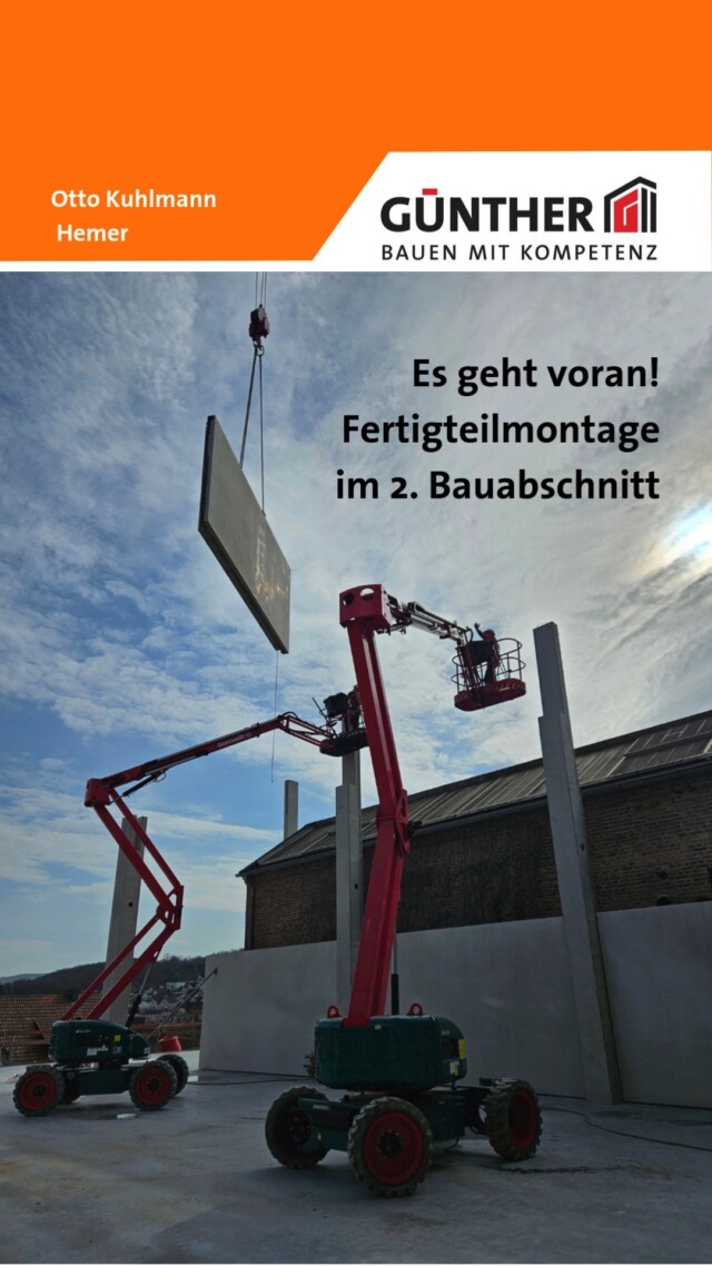 Die Fertigteilmontage bei Otto Kuhlmann in Hemer ist im vollen Gang!

#BauunternehmungGUENTHER
#BauenMitKompetenz
#KommInsGüntherTeam
#Azubi
#Ausbildung
#Karriere
#DualesStudium
#Maurer
#Stahlbetonbauer
#Hochbau
#Tiefbau
#Fertigteilbau
#Fertigteilwerk
#Betonfertigteilwerk
#Handwerk
#Siegen
#Siegenwittgenstein
#Netphen
#Siegerland
#Hemer
#OttoKuhlmann