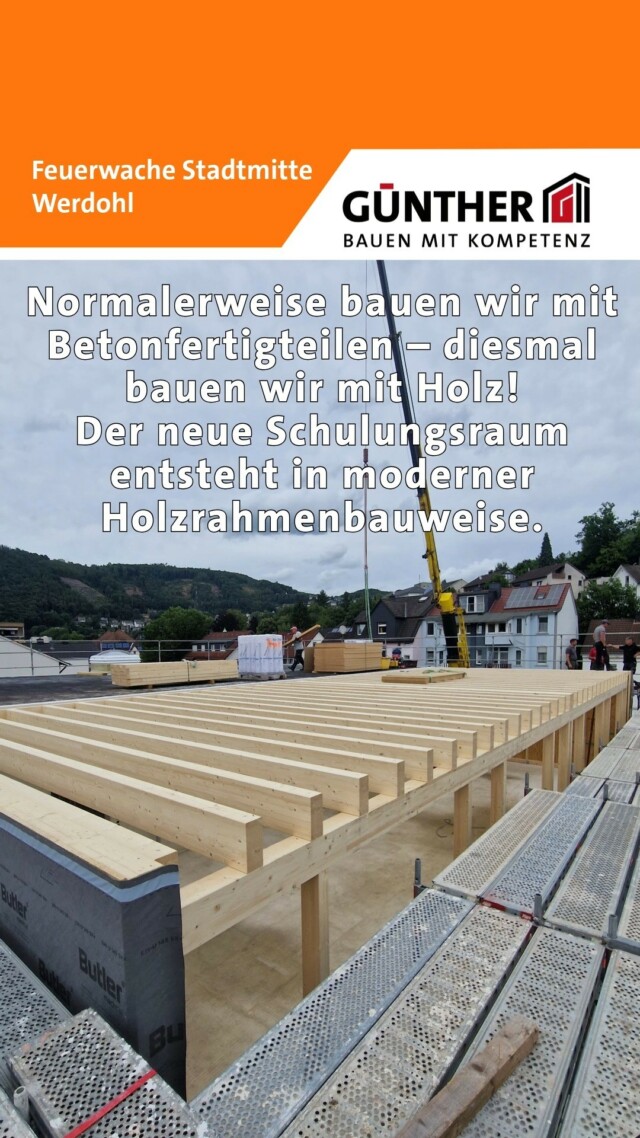 Normalerweise bauen wir mit Betonfertigteilen – diesmal bauen wir mit Holz! 
Der neue Schulungsraum entsteht in moderner Holzrahmenbauweise.

#BauunternehmungGUENTHER
#BauenMitKompetenz
#KommInsGüntherTeam
#Azubi
#Ausbildung
#Karriere
#DualesStudium
#Maurer
#Stahlbetonbauer
#Hochbau
#Tiefbau
#Fertigteilbau
#Fertigteilwerk
#Betonfertigteilwerk
#Handwerk
#Siegen
#Siegenwittgenstein
#Netphen
#kreuztal
#Siegerland
#Tischler
#schreiner
#Zimmermann
#Werdohl
#Feuerwache