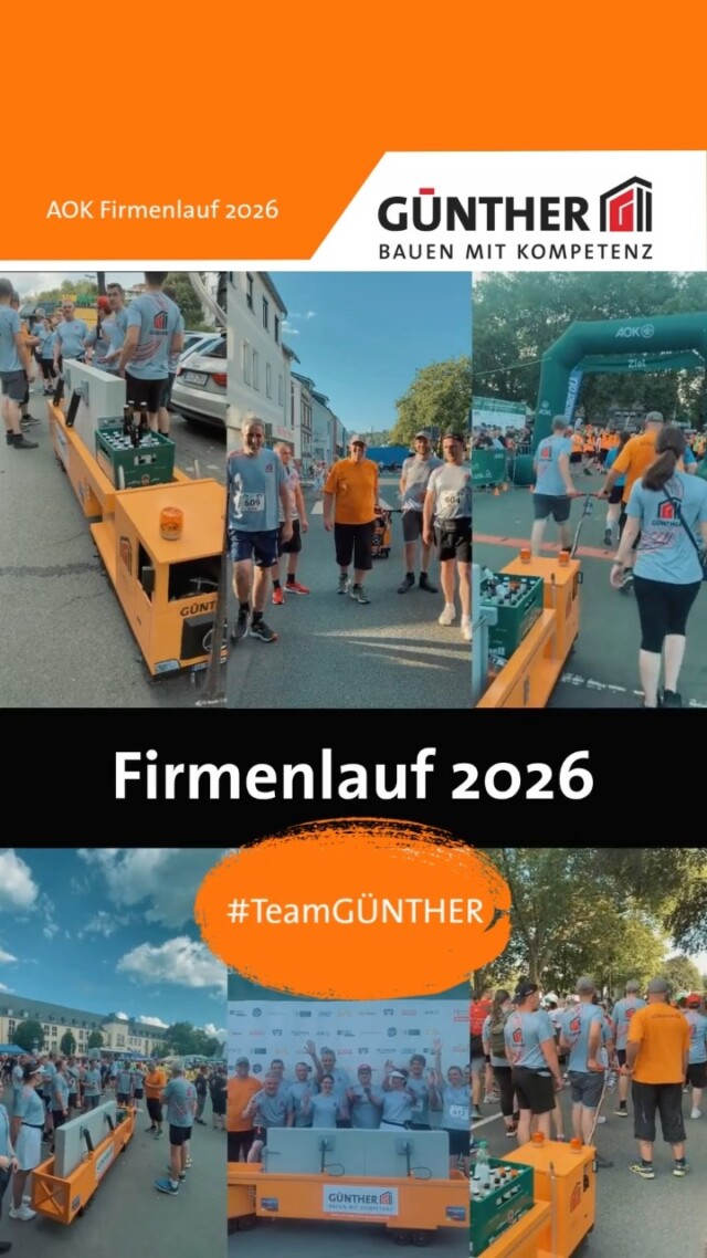 #TeamGÜNTHER rockt den AOK Firmenlauf 2026!

Was für ein gelungener Abend! Gemeinsam haben wir beim AOK Firmenlauf alles gegeben – mit jeder Menge Teamgeist, guter Laune und unserem selbstgebauten Innenlader als echten Hingucker.

#aokfirmenlauf2026 #firmenlauf 
#BauunternehmungGUENTHER
#komminsgüntherteam
#ausbildungmitzukunft
#handwerk #jobimhandwerk 
#BauenMitKompetenz
#Karriere #Stahlbetonbauer
#Hochbau #Tiefbau
#Fertigteilbau #Fertigteilwerk
#Betonfertigteilwerk
#Siegen
#Netphen #siegerland
