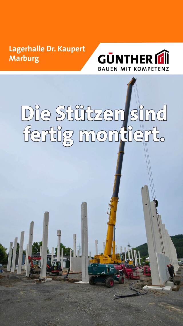 Die Stützen sind bei Dr. Kaupert in Marburg bereits fertig montiert.

#BauunternehmungGUENTHER
#BauenMitKompetenz
#KommInsGüntherTeam
#Azubi
#Ausbildung
#Karriere
#DualesStudium
#Maurer
#Stahlbetonbauer
#Hochbau
#Tiefbau
#Fertigteilbau
#Fertigteilwerk
#Betonfertigteilwerk
#Handwerk
#Siegen
#Siegenwittgenstein
#Netphen
#kreuztal
#Siegerland
#Tischler
#schreiner
#Zimmermann
#marburg
#drkaupert
#Werdohl